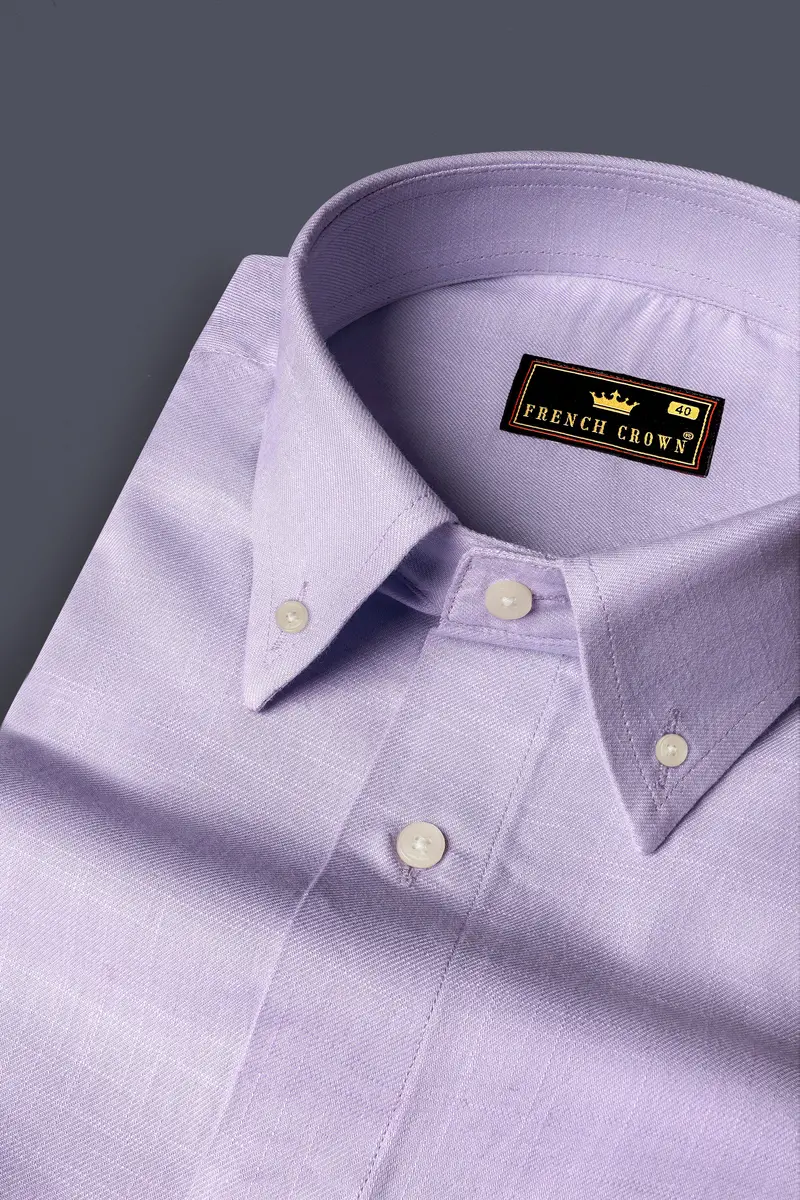 Chatelle Purple Solid Luxurious Linen Shirt 1