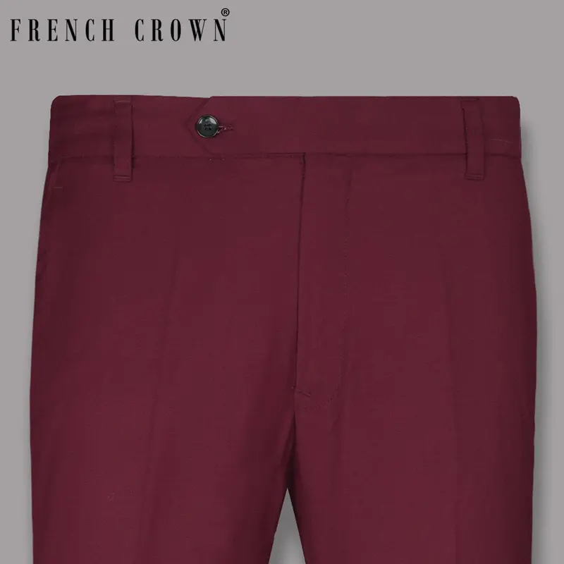 Cherry Red Wool Rich Pant 1