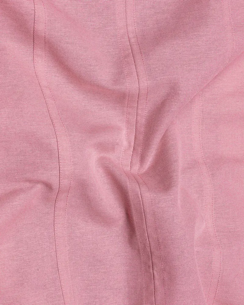 Chestnut Pink Embroidered Luxurious Linen Designer Shirt 3