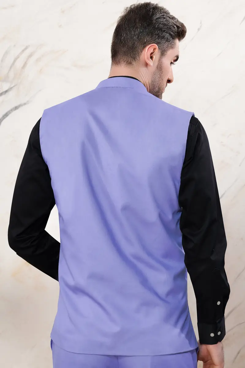 Chetwode Purple Premium Cotton Nehru Jacket 4