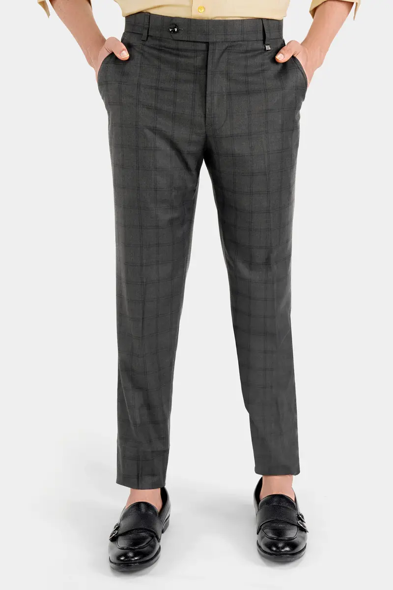 Chicago Gray Checkered Wool Rich Pant 2