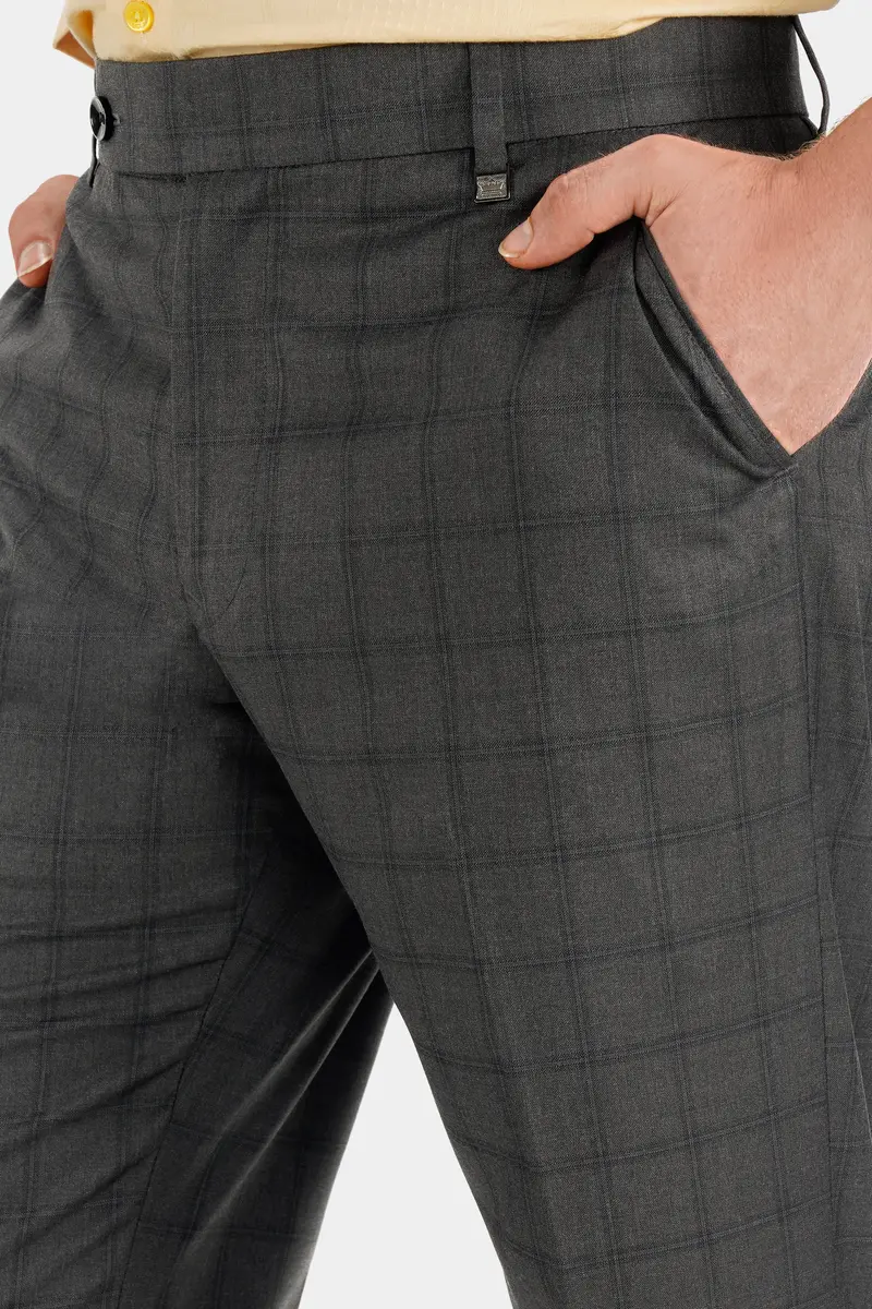 Chicago Gray Checkered Wool Rich Pant 4