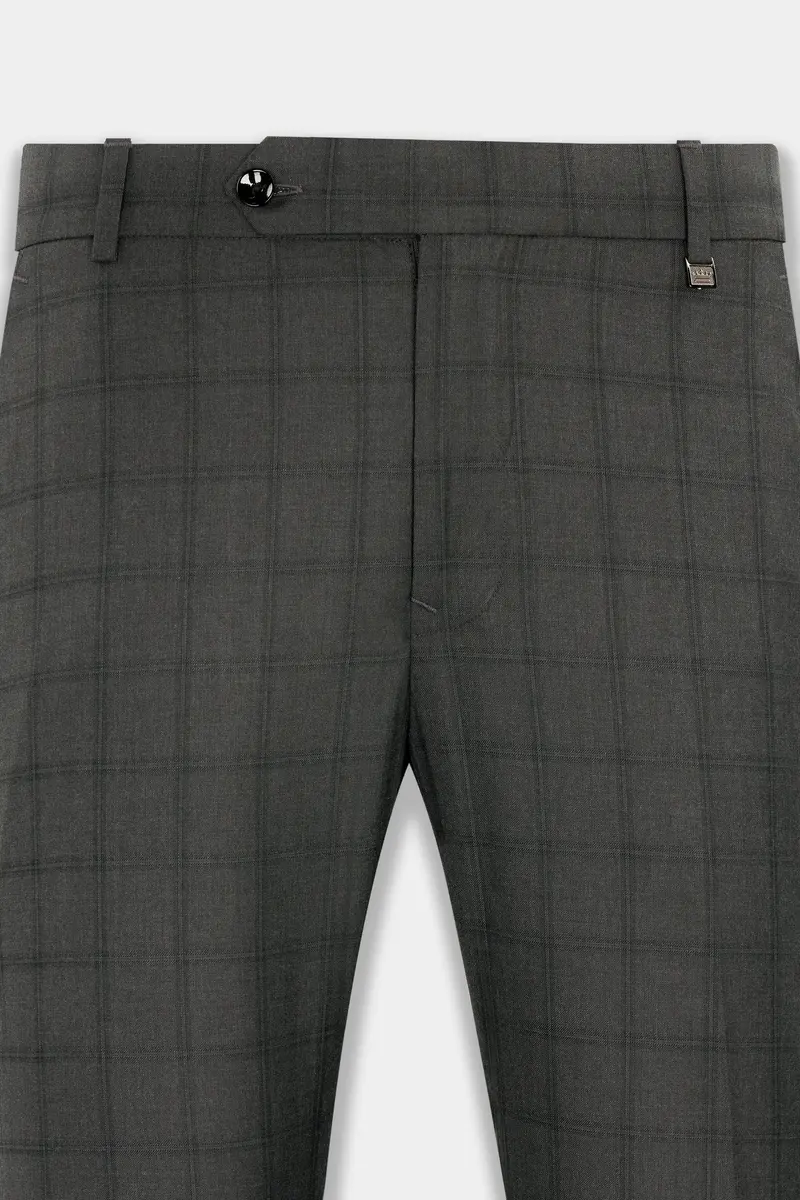 Chicago Gray Checkered Wool Rich Pant 6