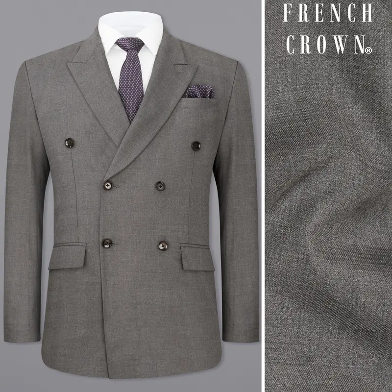 Chicago Gray Double Breasted Blazer 1