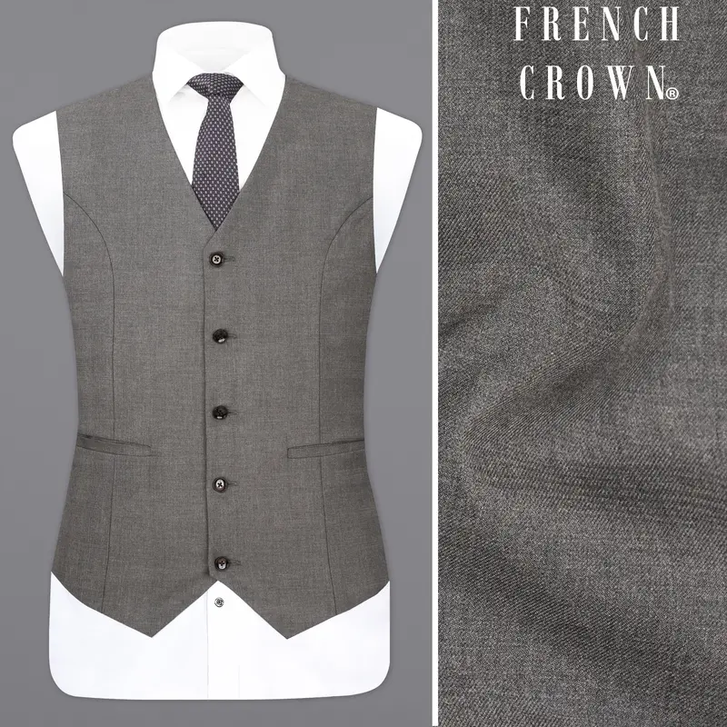 Chicago Gray Textured Waistcoat 1