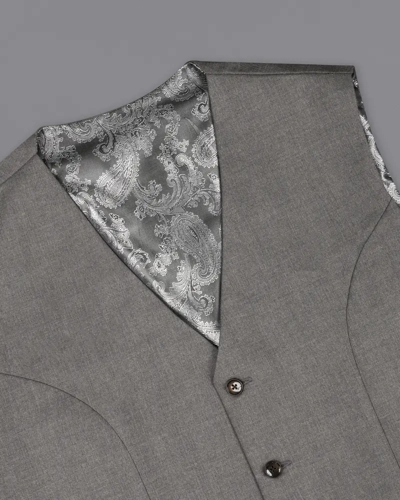 Chicago Gray Textured Waistcoat 4