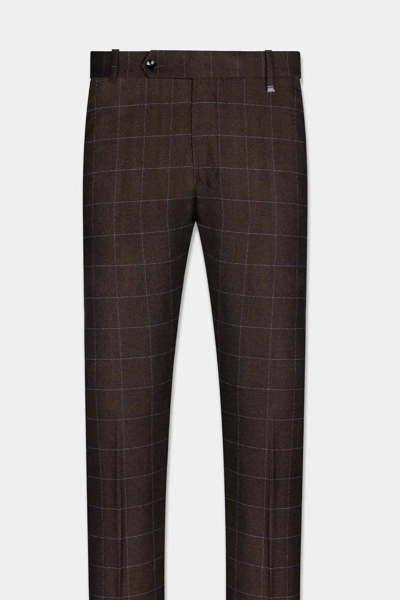 Chicory Brown Windowpane Wool Rich Suit 13