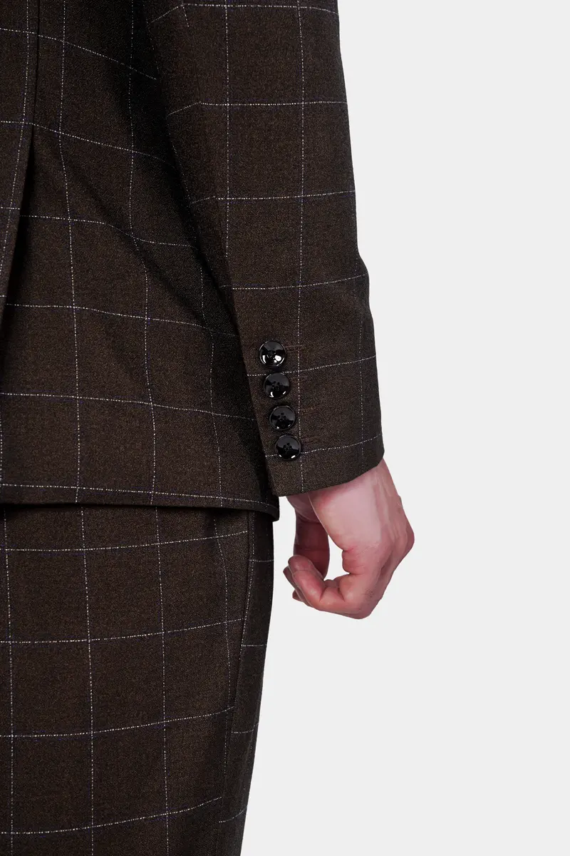 Chicory Brown Windowpane Wool Rich Suit 4