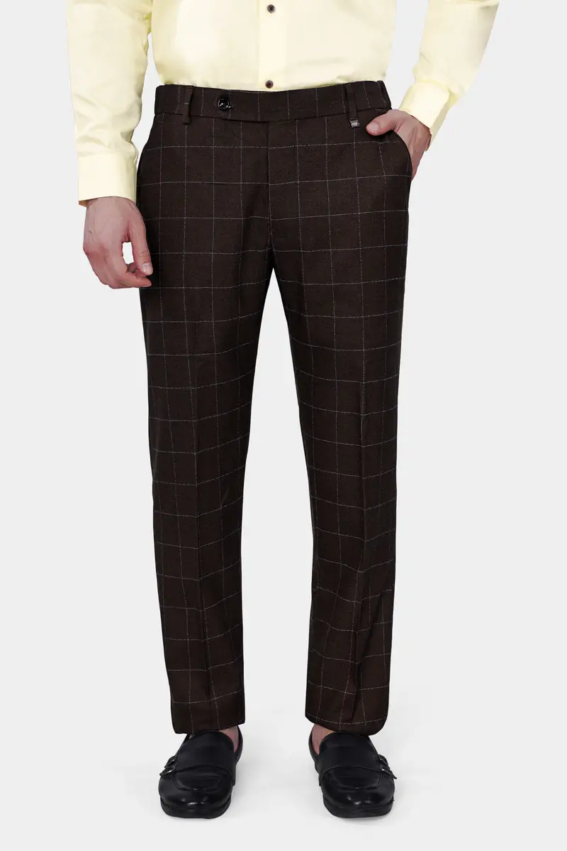 Chicory Brown Windowpane Wool Rich Suit 6