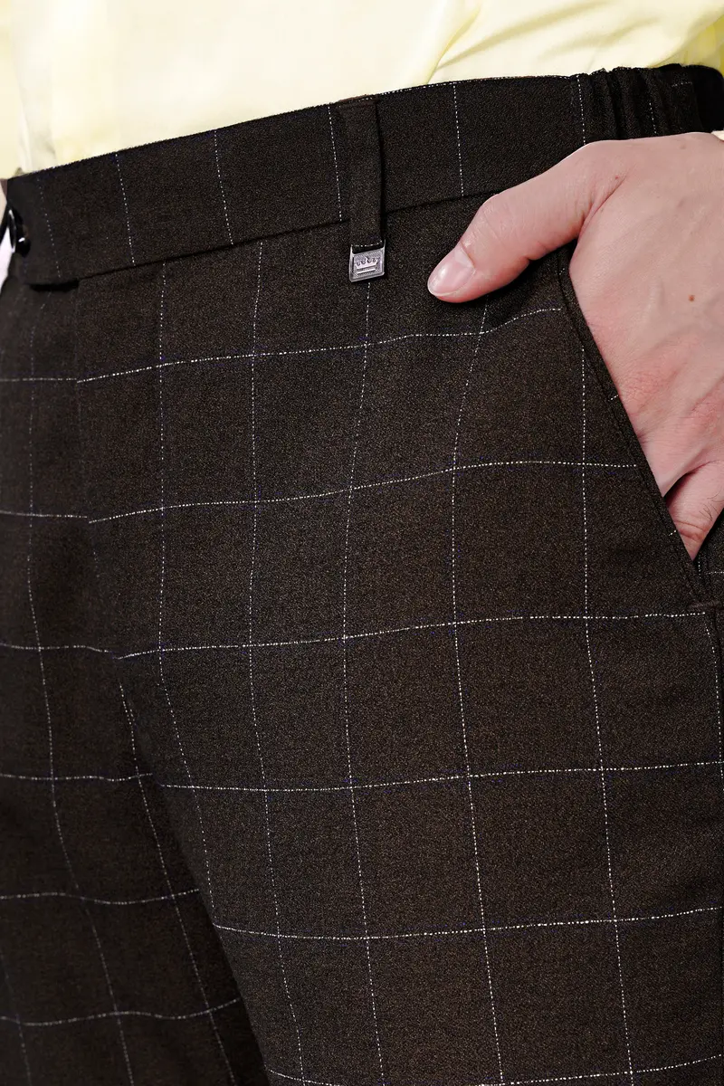 Chicory Brown Windowpane Wool Rich Suit 7