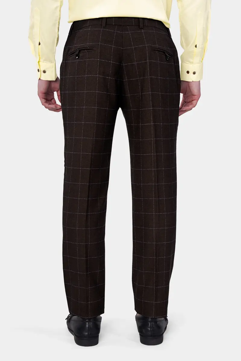 Chicory Brown Windowpane Wool Rich Suit 8