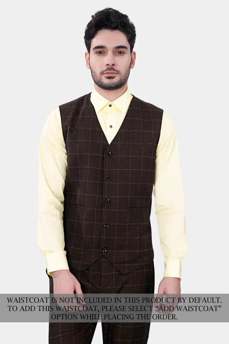 Chicory Brown Windowpane Wool Rich Suit 9