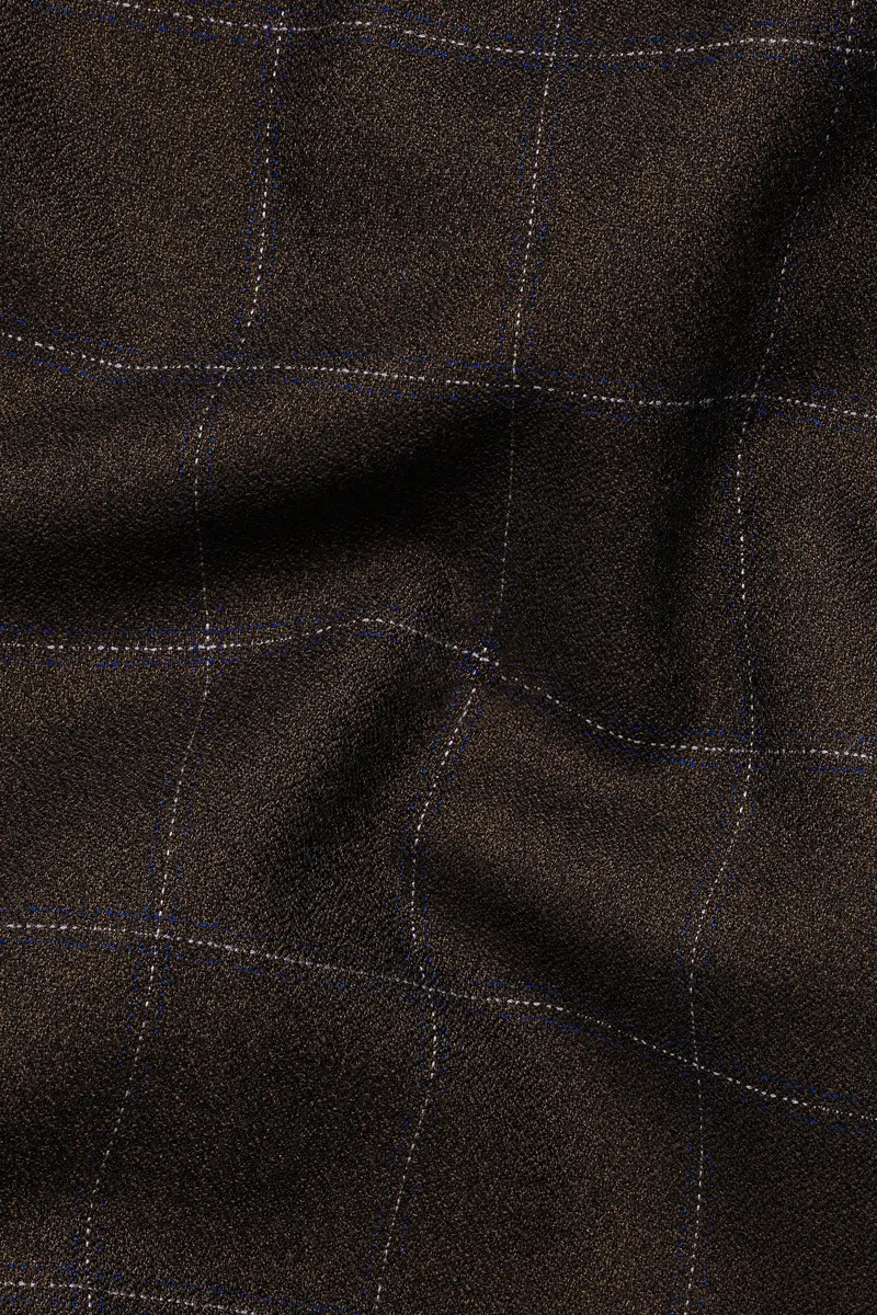 Chicory Brown Windowpane Wool Rich Waistcoat 3