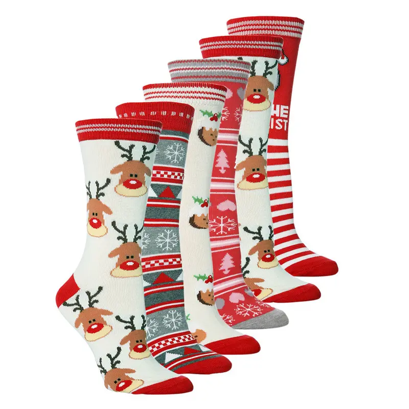 Christmas Stockings New Elk Men's And Women's Stockings Medium Tube Socks 1