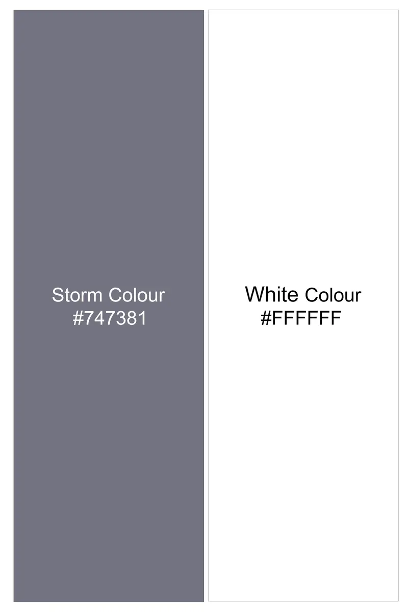Chrome-Storm Gray And Bright White Pin Striped Super Soft Premium Cotton Dress White Cuff Collar Shirt 7