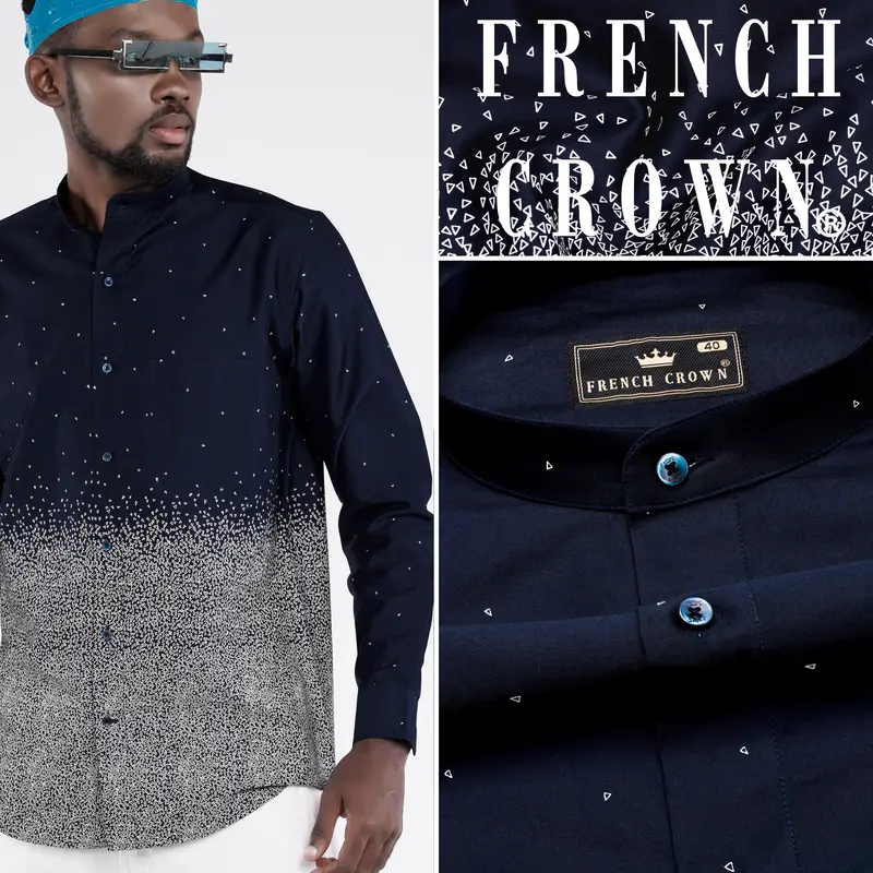 Cinder Blue And White Super Soft Premium Cotton Shirts 12