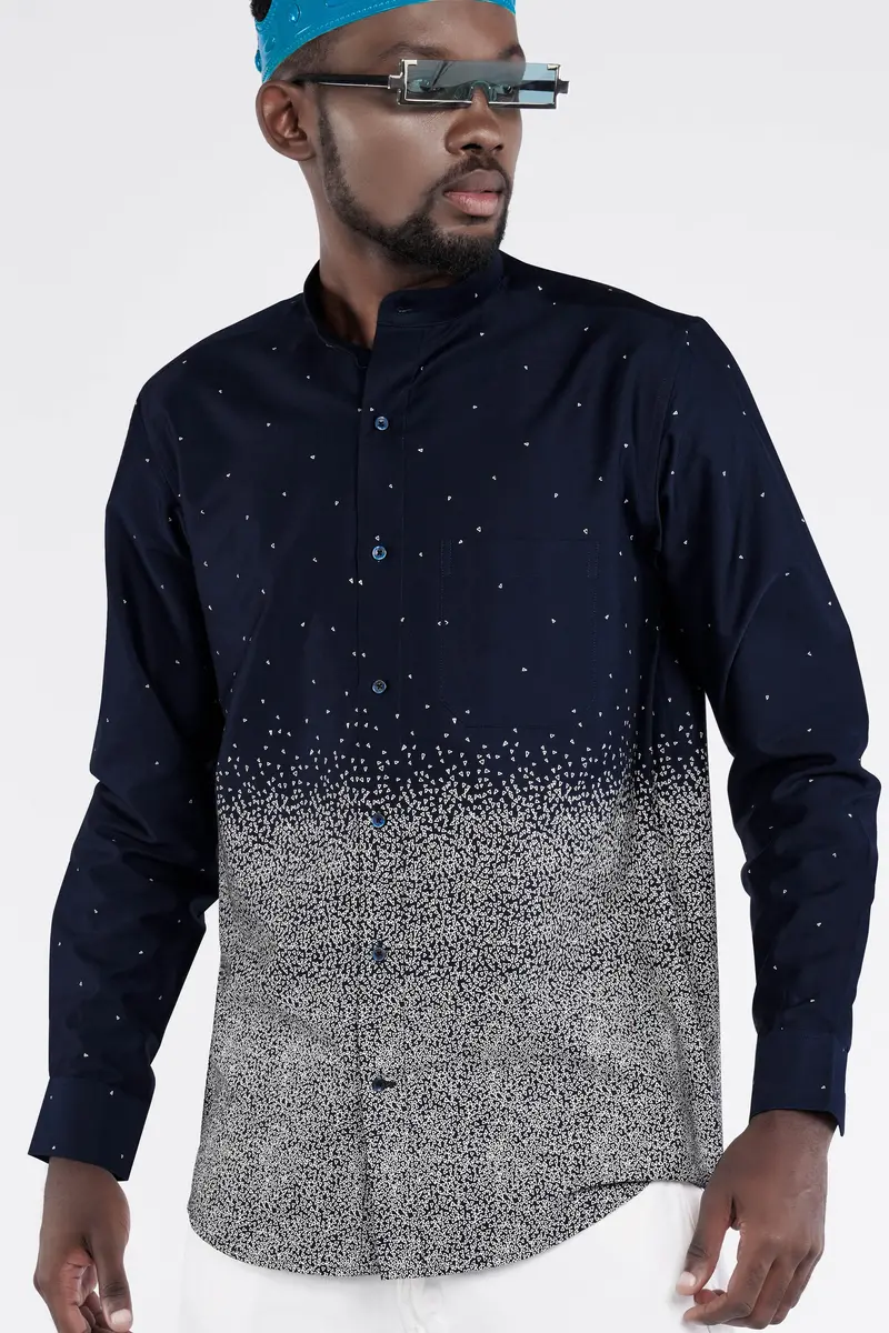 Cinder Blue And White Super Soft Premium Cotton Shirts 2
