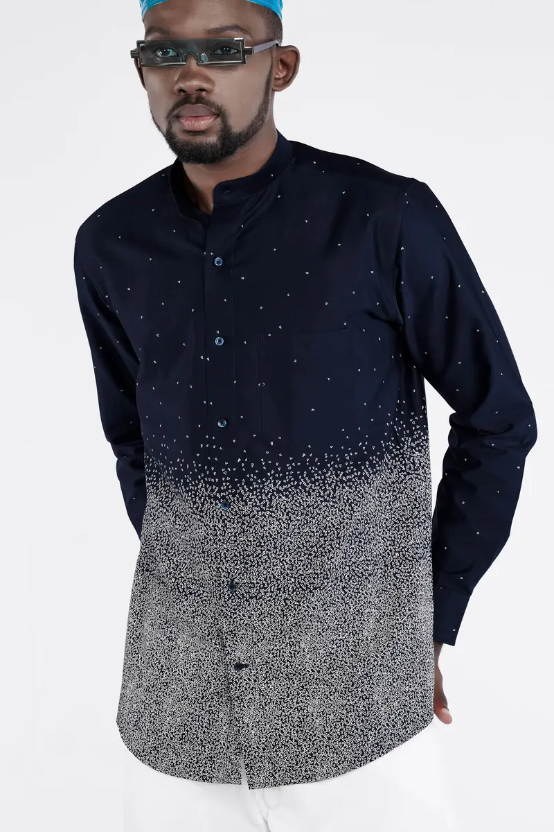 Cinder Blue And White Super Soft Premium Cotton Shirts 6
