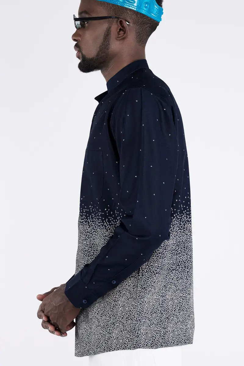 Cinder Blue And White Super Soft Premium Cotton Shirts 7