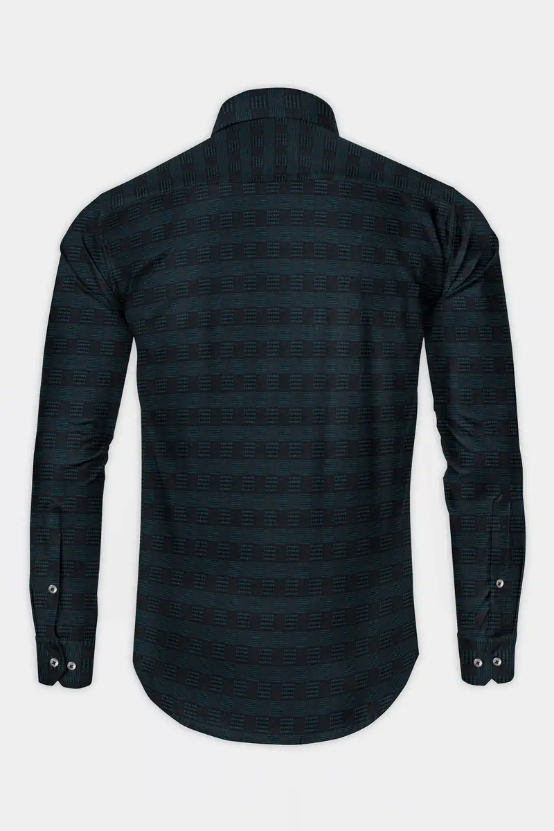 Cinder Blue Jacquard Textured Premium Cotton Shirt 5
