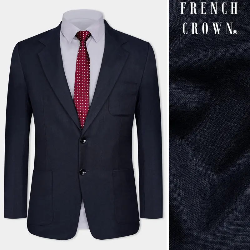 Cinder Blue Premium Cotton Single Breasted Sports Blazer 1