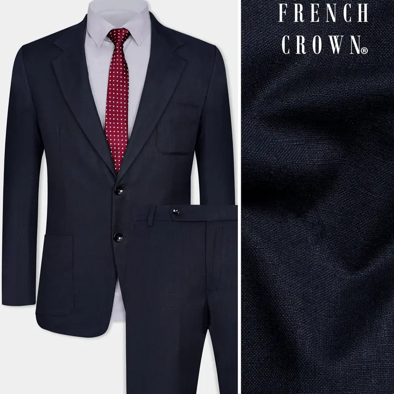 Cinder Blue Premium Cotton Single Breasted Sports Suit 1