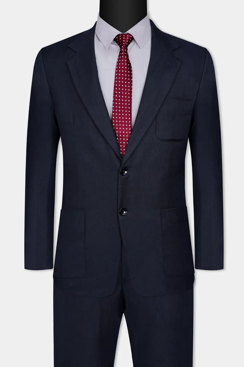 Cinder Blue Premium Cotton Single Breasted Sports Suit 11