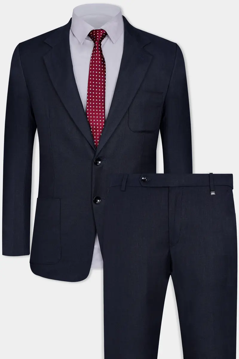 Cinder Blue Premium Cotton Single Breasted Sports Suit 2