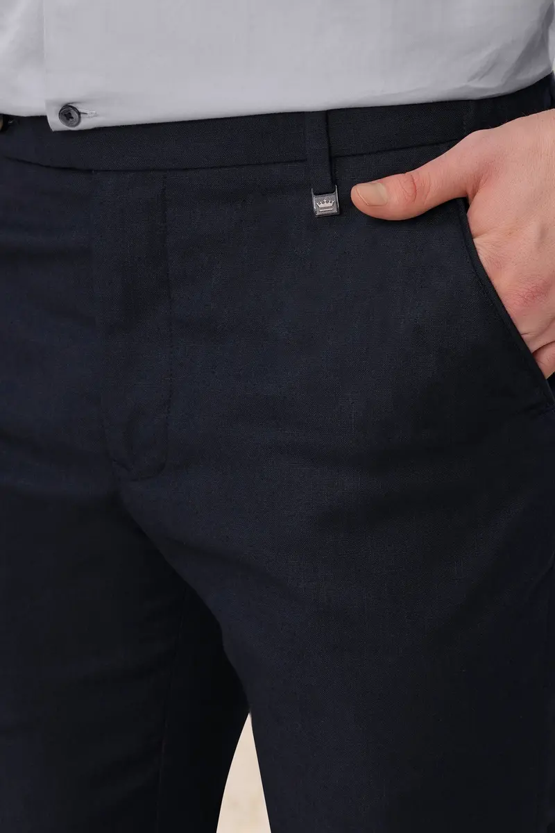 Cinder Blue Premium Cotton Stretchable Waistband Pant 8
