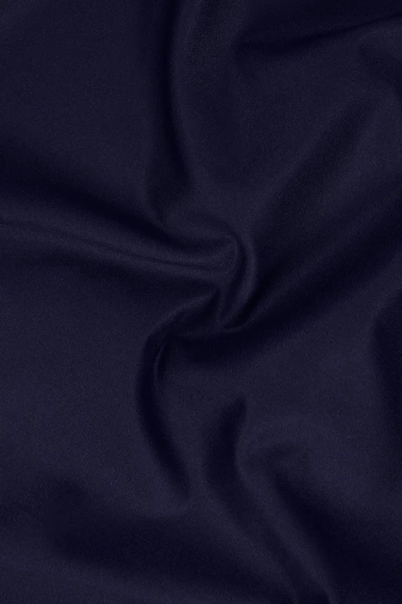Cinder Blue Solid Cotton Stretchable Waistband Pant 3
