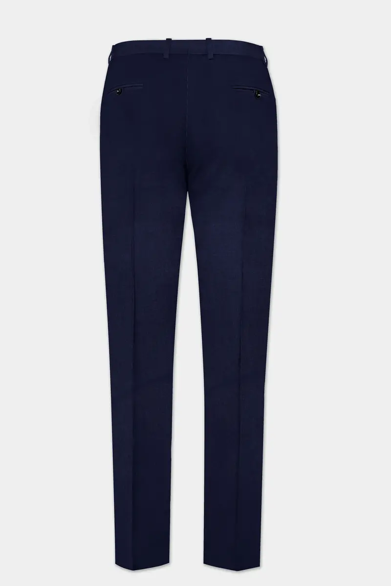 Cinder Blue Solid Cotton Stretchable Waistband Pant 5