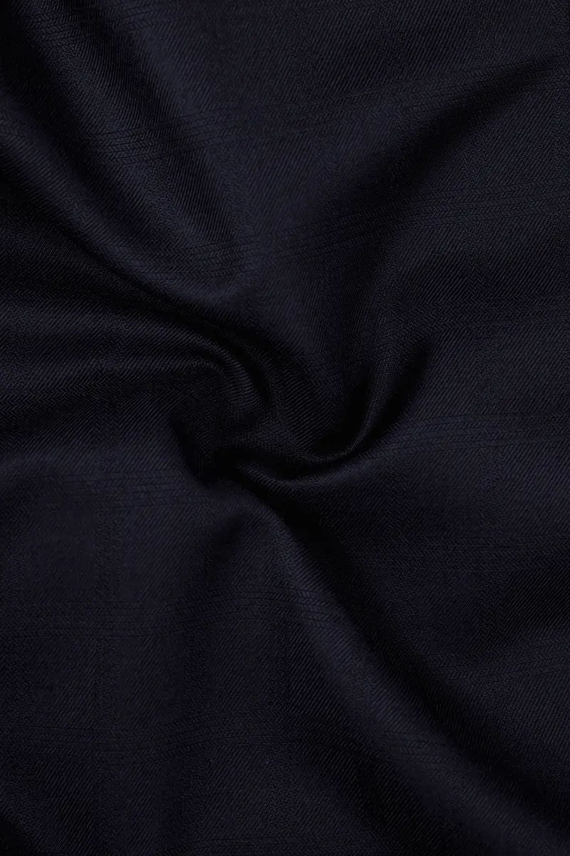 Cinder Blue Textured Wool Rich Bandhgala Designer Blazer 3