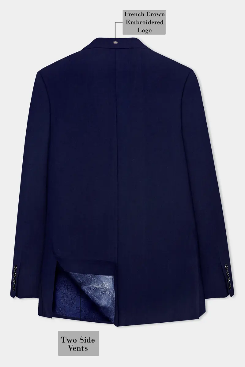 Cinder Blue Wool Rich Double Breasted Sports Blazer 8