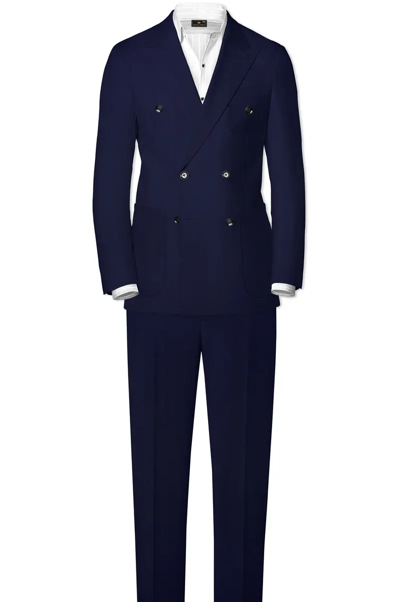 Cinder Blue Wool Rich Double Breasted Sports Blazer 9