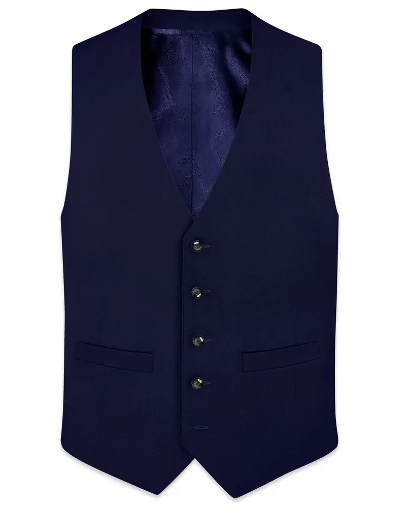 Cinder Blue Wool Rich Waistcoat 1