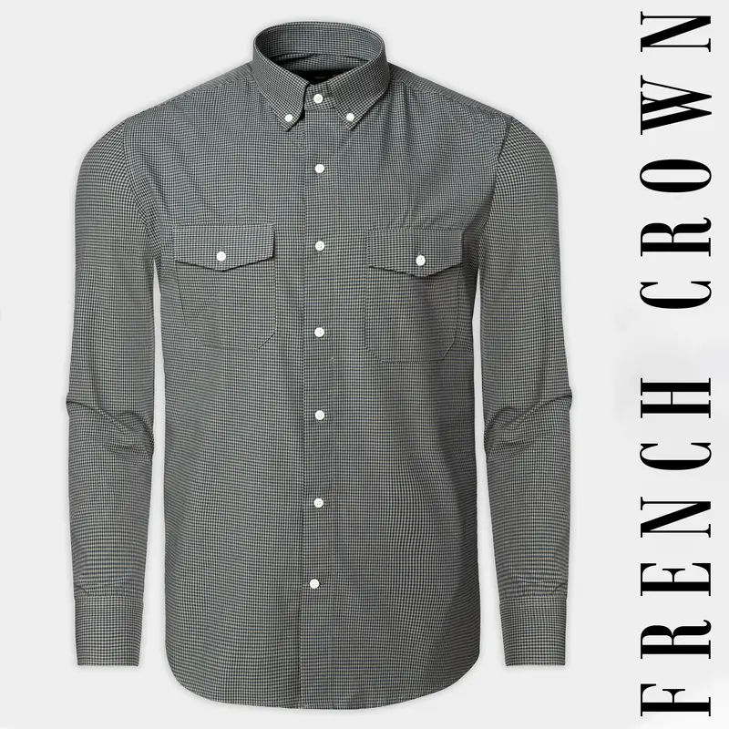 Cinereous And Dusk Blue Checkered Royal Oxford Shirt 1