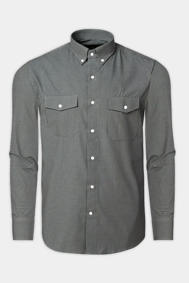 Cinereous And Dusk Blue Checkered Royal Oxford Shirt 2