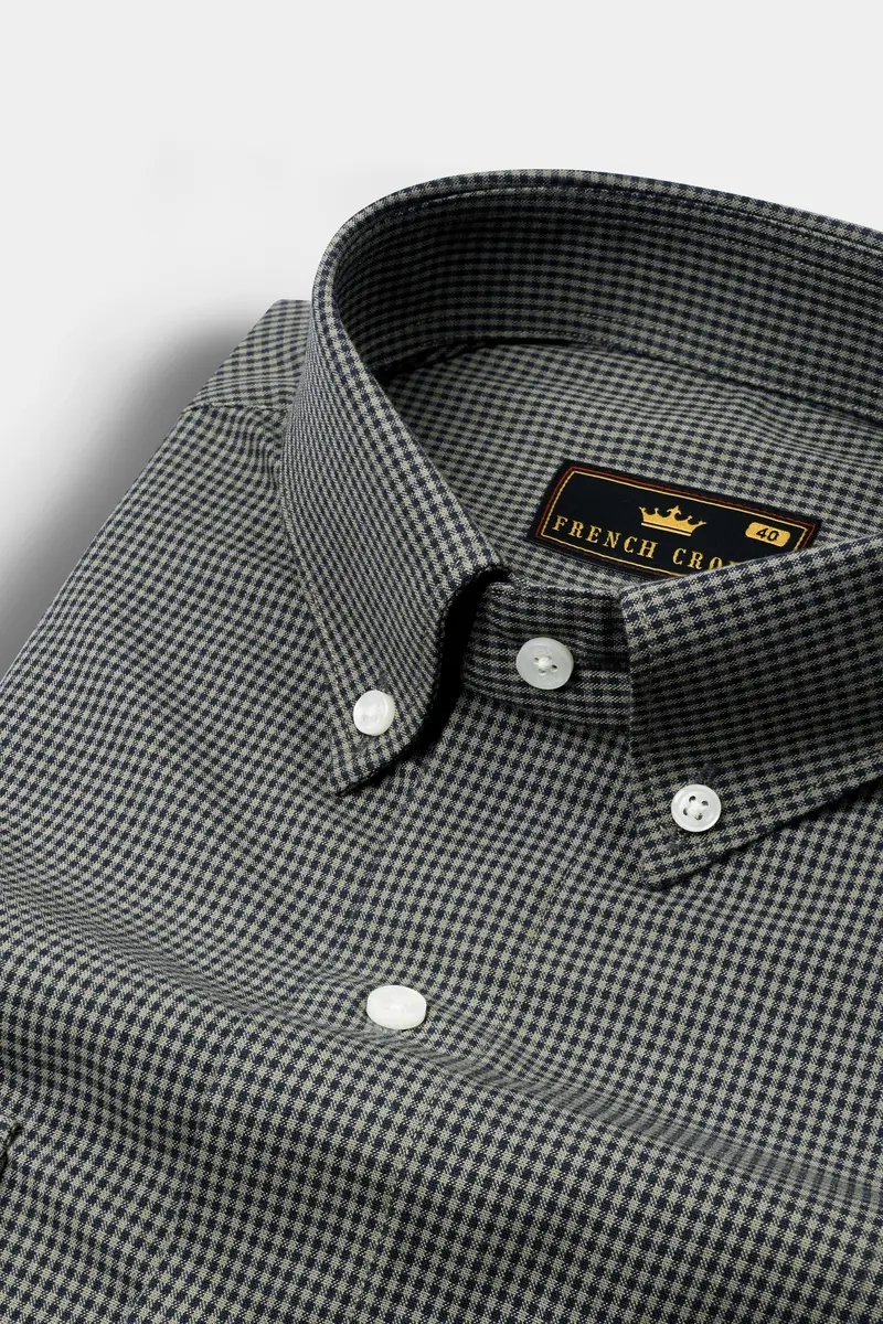 Cinereous And Dusk Blue Checkered Royal Oxford Shirt 4