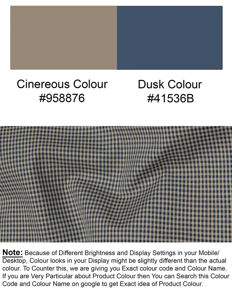 Cinereous And Dusk Blue Checkered Royal Oxford Shirt 7