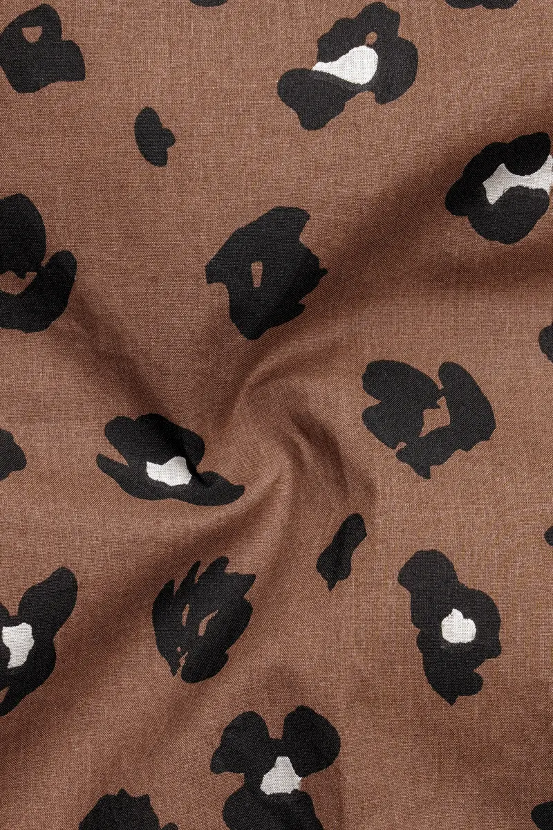 Cinereous Brown Floral Printed Premium Cotton Shirt 3