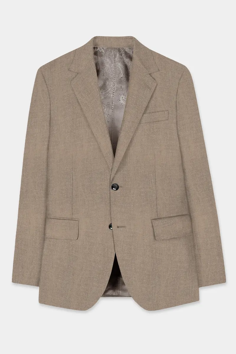 Cinereous Brown Textured Wool Rich Single Breasted Blazer 7