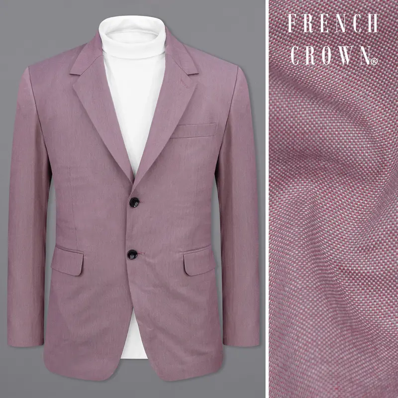 Cinereous Pink Premium Cotton Single Breasted Blazer 1