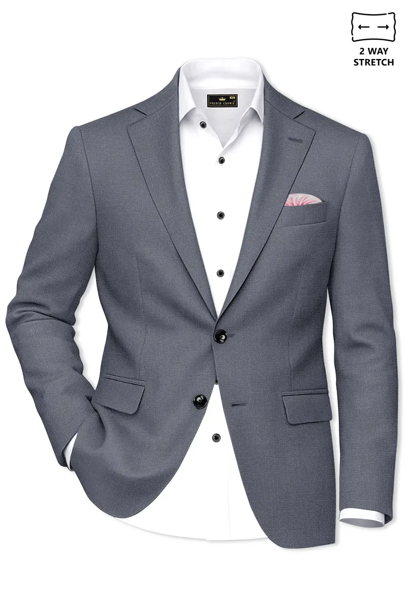 Cineris-Shuttle Gray Luxurious Linen Single Breasted Stretchable Traveler Blazer 2