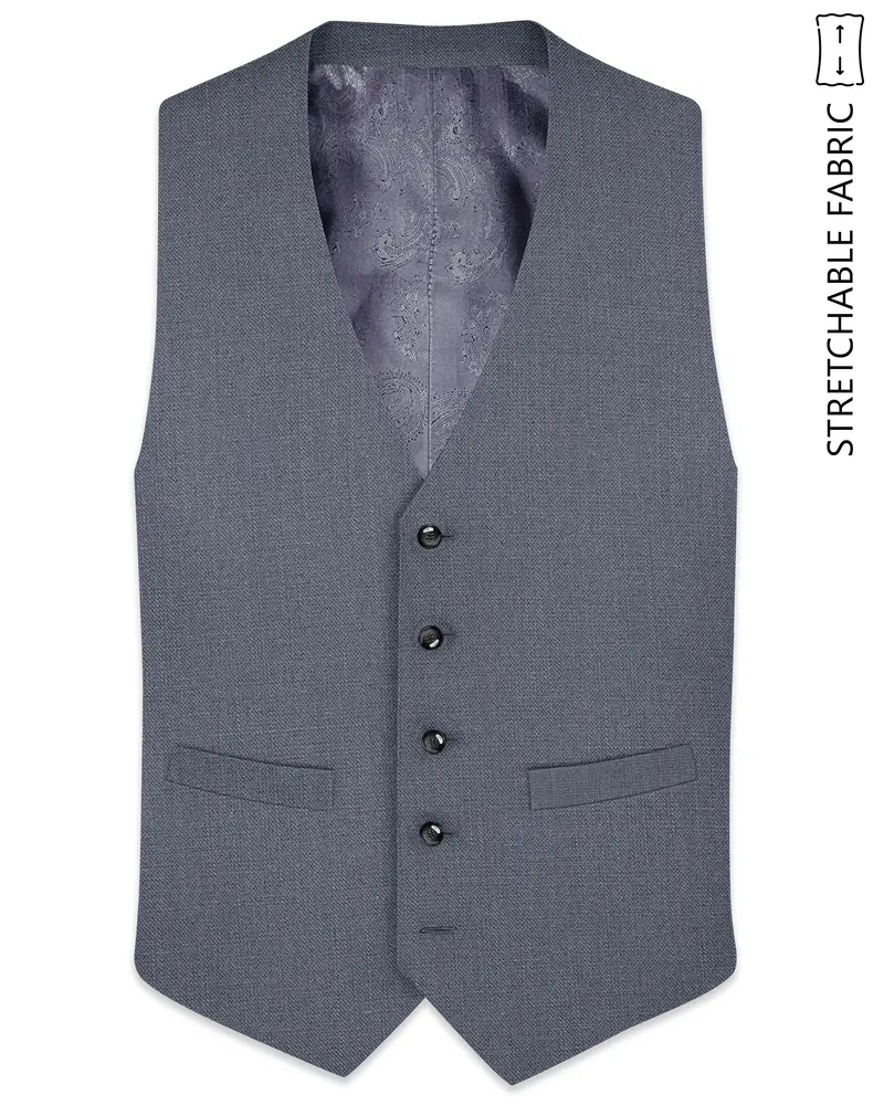 Cineris-Shuttle Gray Luxurious Linen Stretchable Waistcoat 1