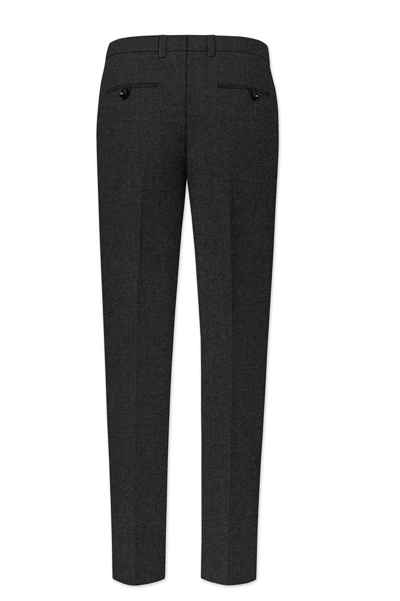 Cinerro-Mine Shaft Gray Textured Tweed Double Breasted Suit 14