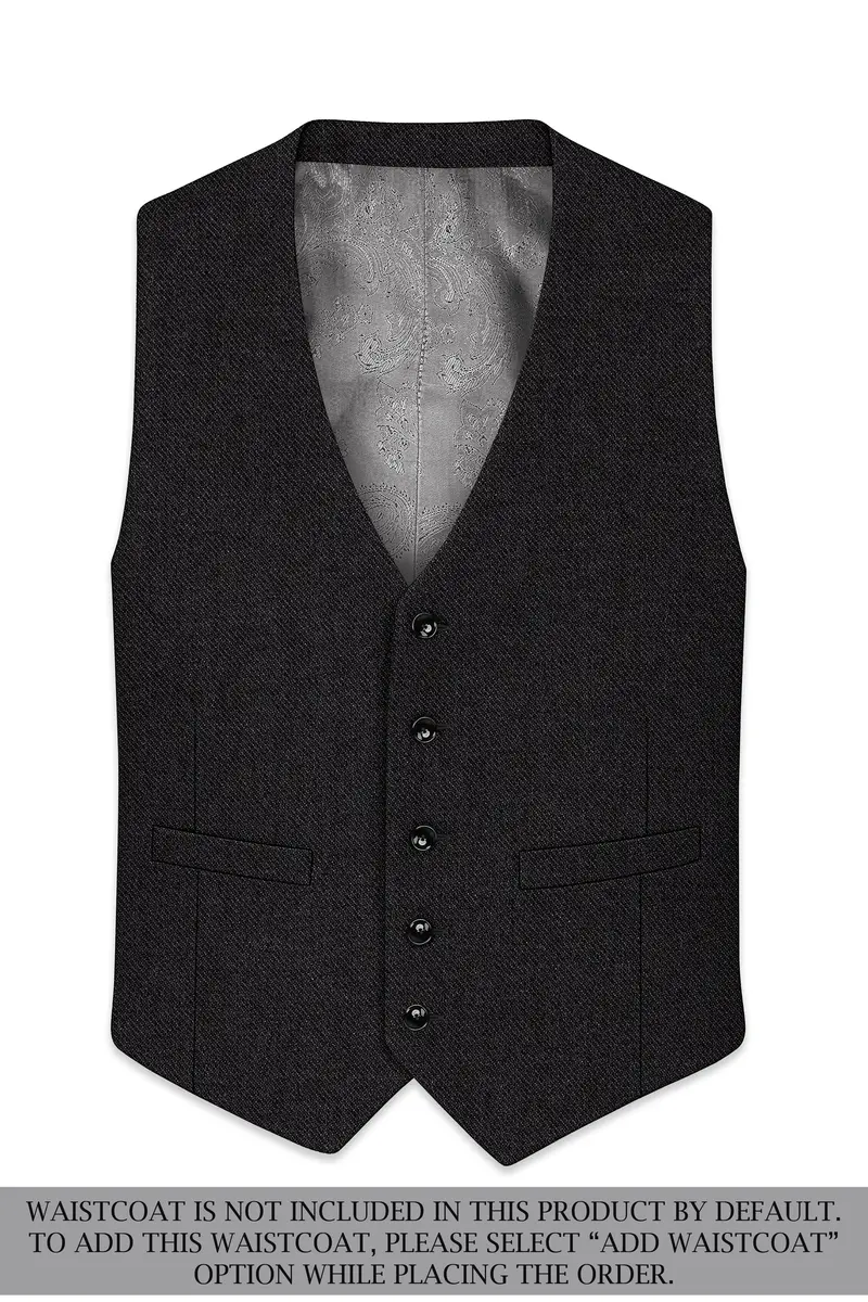 Cinerro-Mine Shaft Gray Textured Tweed Double Breasted Suit 16