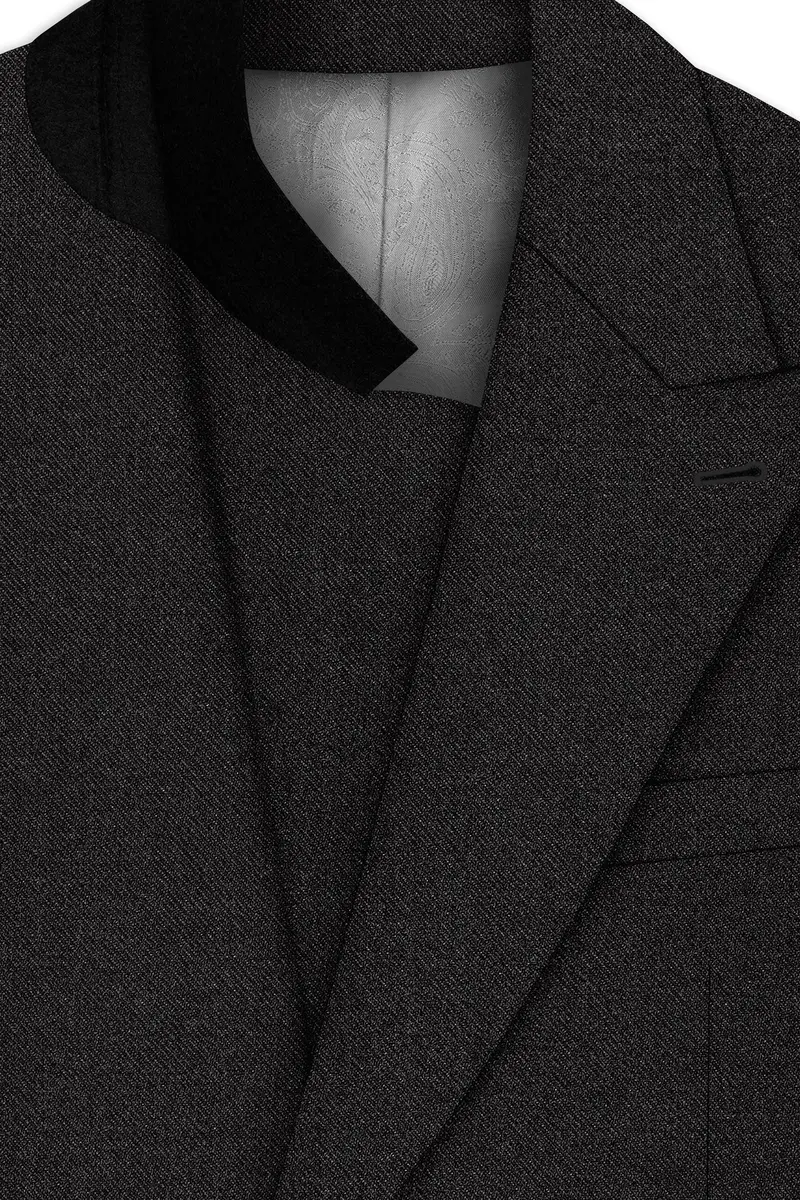 Cinerro-Mine Shaft Gray Textured Tweed Double Breasted Suit 5
