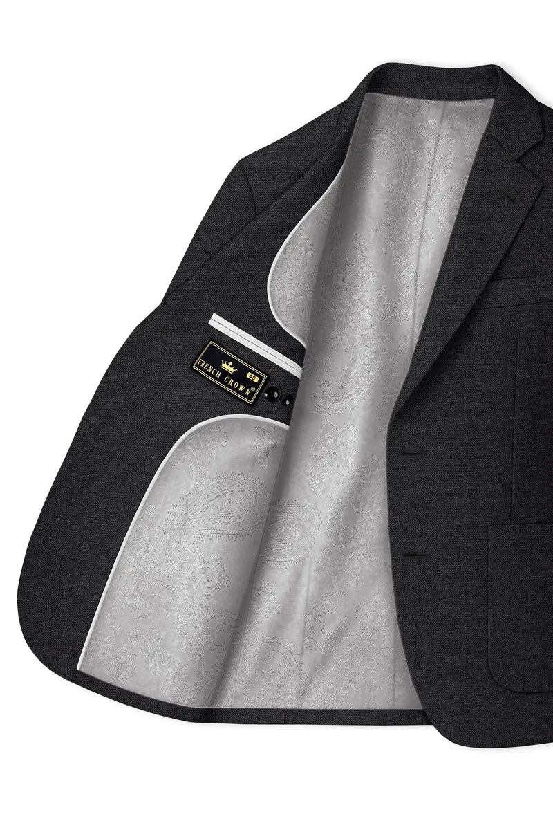 Cinerro-Mine Shaft Gray Textured Tweed Single Breasted Sports Blazer 5