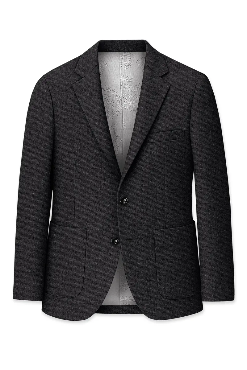 Cinerro-Mine Shaft Gray Textured Tweed Single Breasted Sports Blazer 7