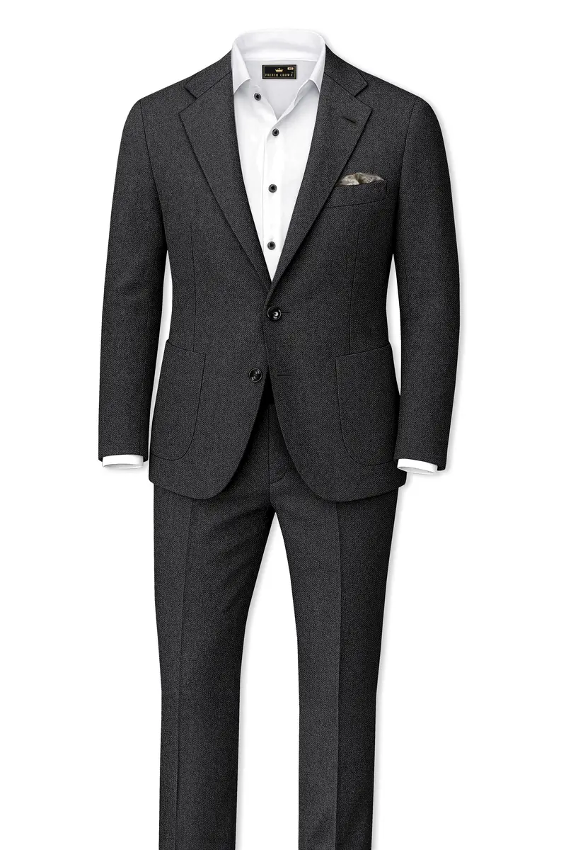 Cinerro-Mine Shaft Gray Textured Tweed Single Breasted Sports Blazer 9